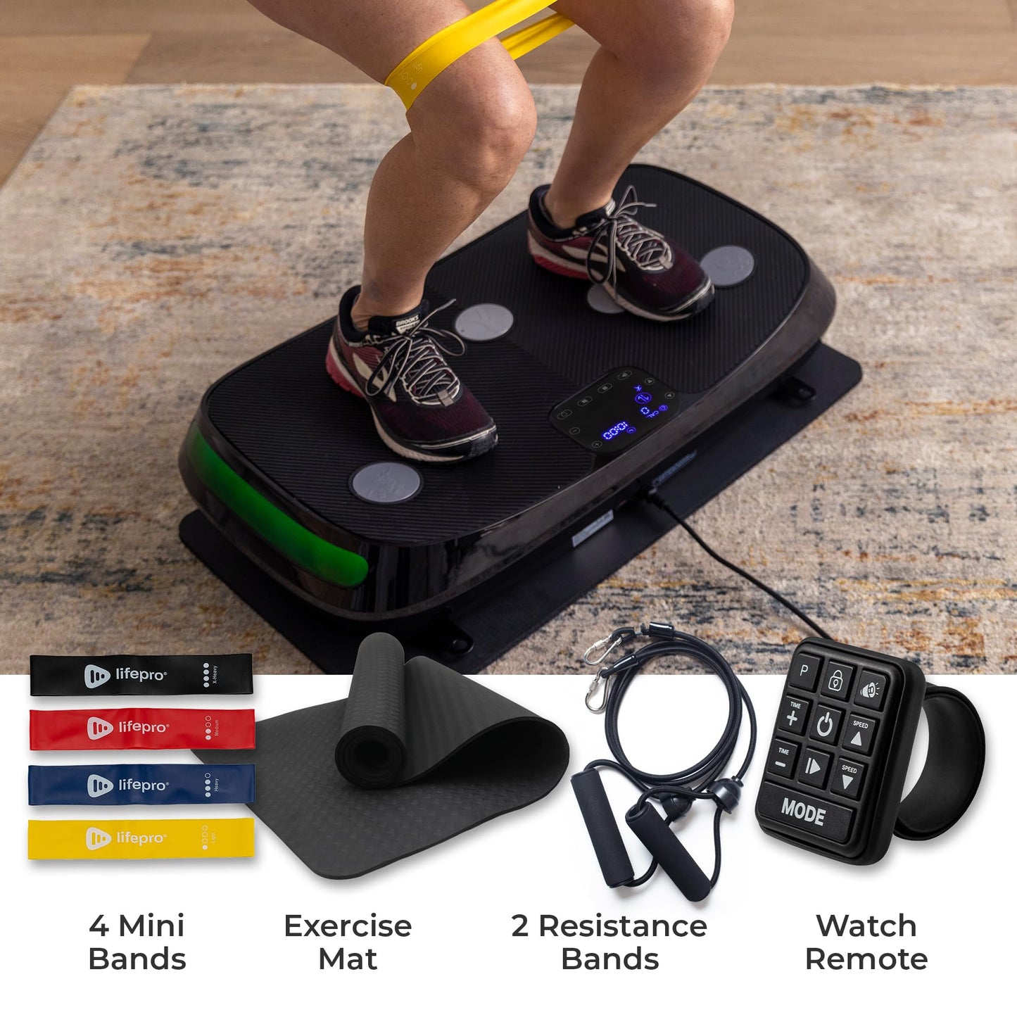 LifePro Rumblex 4D Vibration Plate Exercise Machine - Triple Motor Oscillation, Linear, Pulsation + 3D/4D Vibration Platform - Whole Body Viberation Machine for Home, Weight Loss & Shaping. (Black)